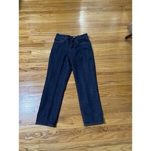 Classic Fit Dark Wash Flannel Jeans